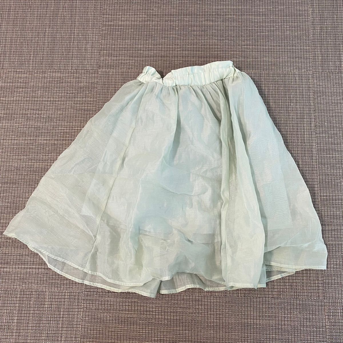 チュールスカート フレアースカート　ジーユー　スカート　110cm ミントグリーン　女の子　キッズ　ガールズ