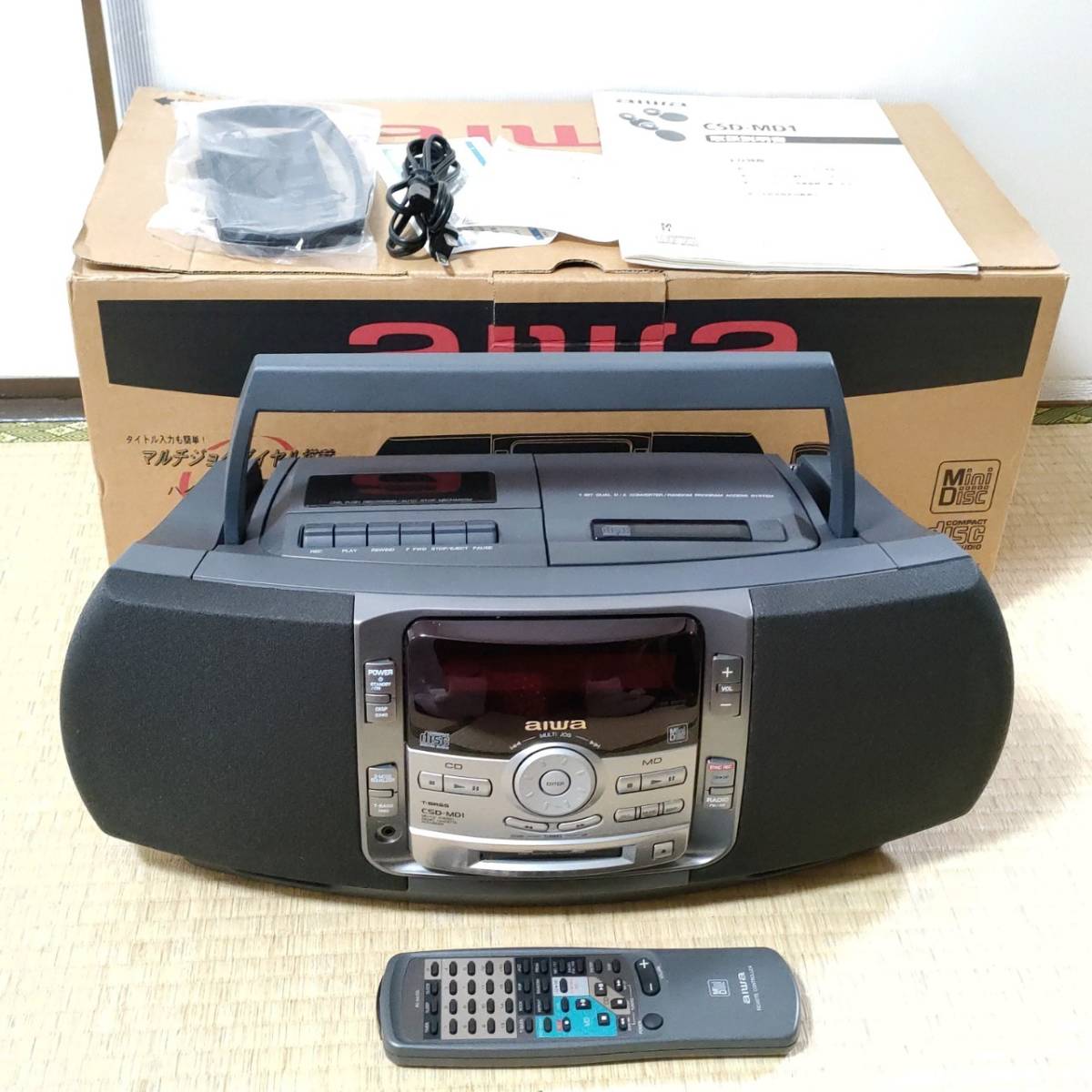aiwa CSD-MD1 BLACK ブラック カセット CD MD レコーダー アイワ