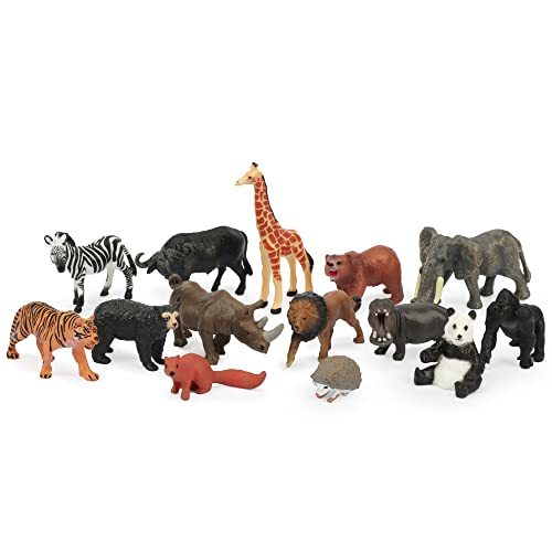 TOYMANY　ミニ動物フィギュア 14PCSミニ野生動物フィギュアセット　リアルな動物模型　動物園主題　ミニモデル　人気動物　おもちゃ　玩具_画像7