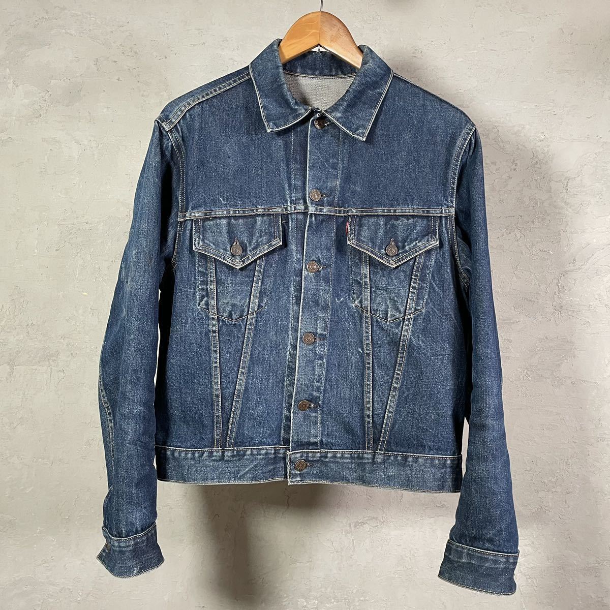 濃紺 60s Levi's 557xx 42 オリジナル vintage デニムジャケット bige リーバイス ビンテージ 3rd 検) 501xx 557 xx 506 507 50s ドス黒_画像2