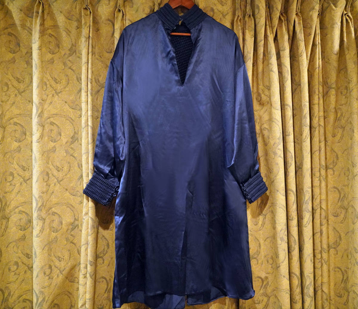 新品 ★ フェンディ FENDI 2016SSコレクション シルク ドレス (42) ミッドナイトブルー ★ 上品で美しい_画像2