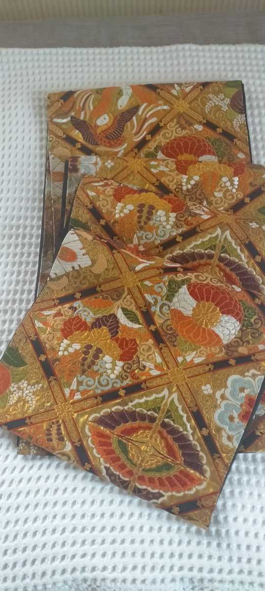  名門　龍村美術織物　　　正絹袋帯　　　縁起の良い柄行きの袋帯　　　厚手でさすが龍村の逸品です　_画像3
