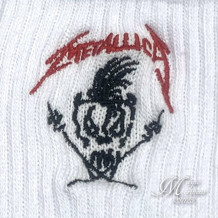 ★日本未発売 METALLICA公式 メタリカ公認 COTTON ON USA コットンオン 限定販売 ジェームズ落書きScary Guyロゴ入 クルーソックス 25-28cm_コットンオン限定販売メタリカScary Guy