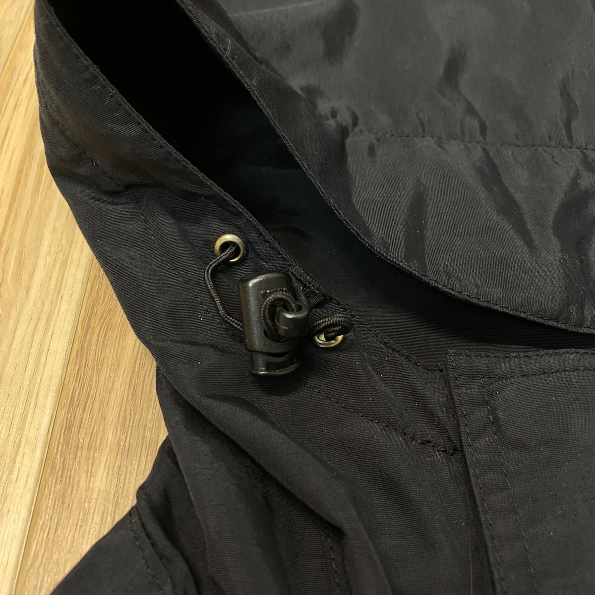 ノースフェイス マウンテンパーカー 袖刺繍ロゴ ブラック メンズ S 112