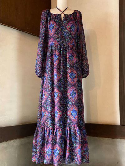100％品質 pattern flower sheer ) sd230138 dress( sleeve Mサイズ