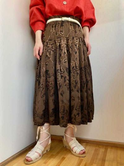 誕生日プレゼント ITALY skirt〈sk220313〉 motif leaf made Mサイズ