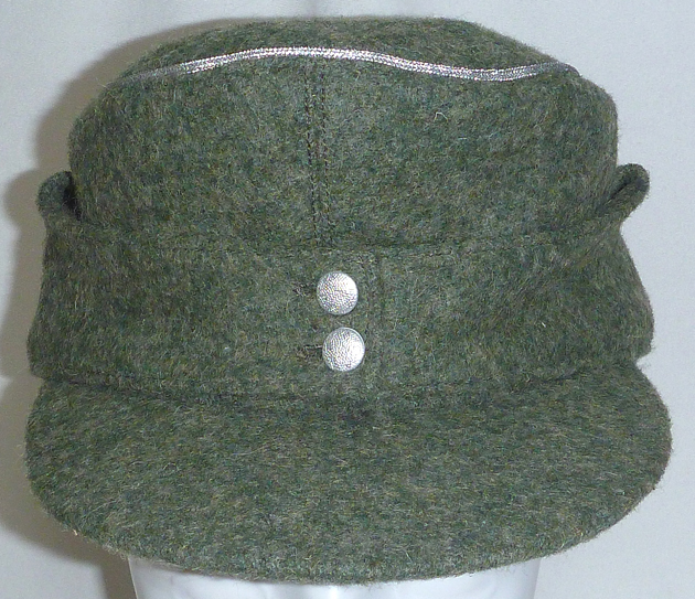 送料無料!ドイツ軍 将校用M43規格帽 猟兵帽章（柏葉章）付き サイズ約57.5センチ フィールドグレー（陸軍 軍帽 戦闘帽 軍服_画像3