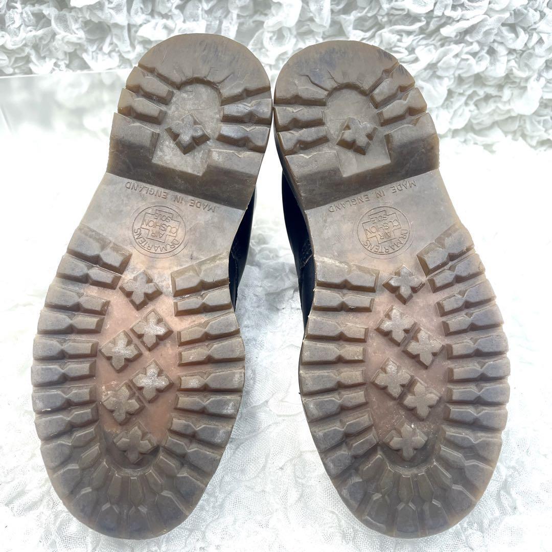 s33希少【美品】 Dr martens England【ドクターマーチン】イングランド スチールトゥ 8ホール レザー 黒 イエローステッチ UK4 ミリタリー