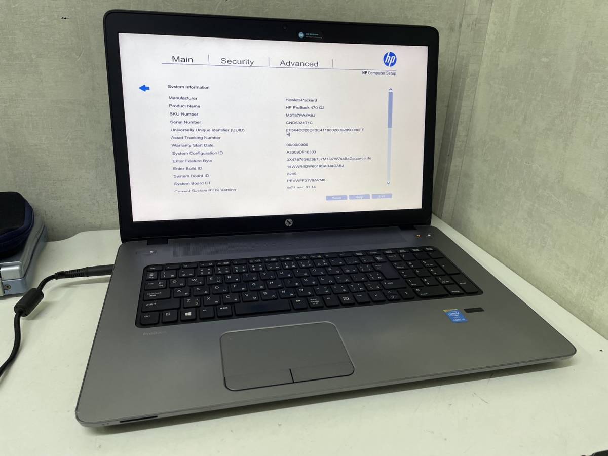 数量限定価格!! HP ◇◇O022 ProBook470 ◇◇ BIOS確認 i5-5200U