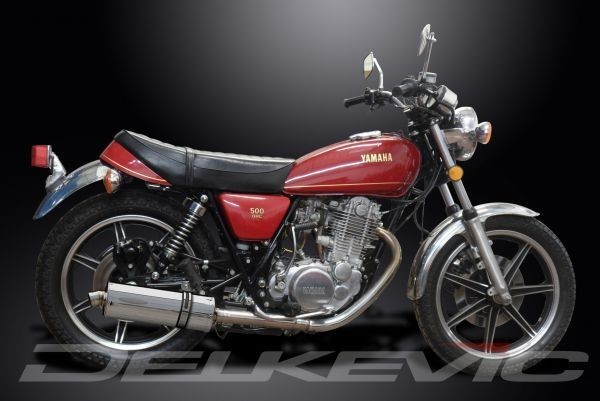 DELKEVIC スリップオンステンレスオーバルマフラー★YAMAHA SR500 1978-1999 350mm KIT04E2_画像3