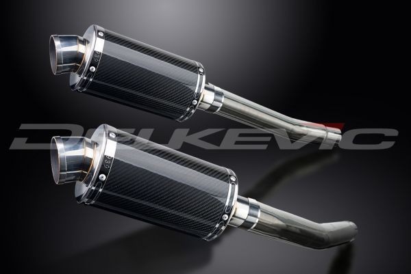 DELKEVIC スリップオンカーボンオーバルマフラー★SUZUKI GSX1300R HAYABUSA 2008-2017 225mm KIT0385_画像2