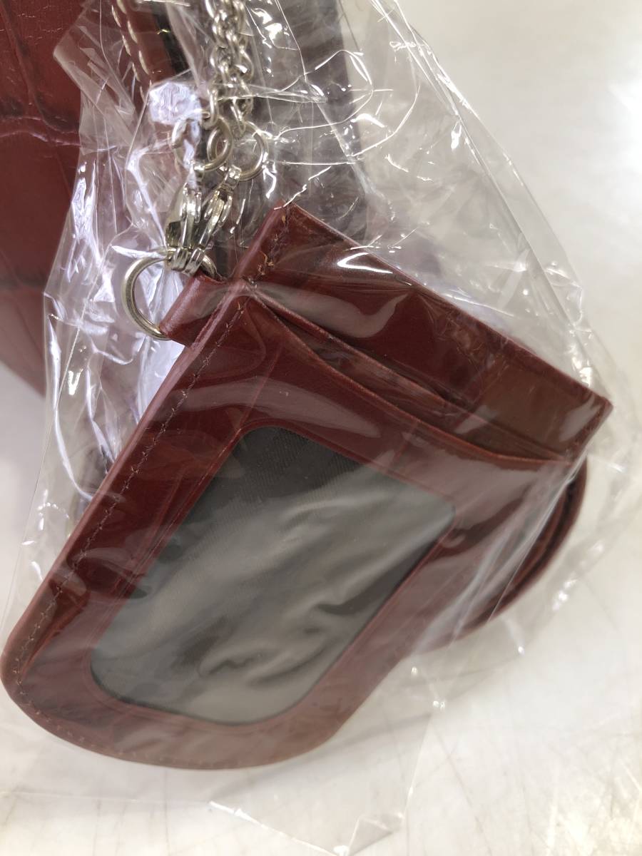 HB8351　　 ショルダーバッグ　牛革　パスケース付き　鞄　バッグ　ワイン　 未使用品_画像6