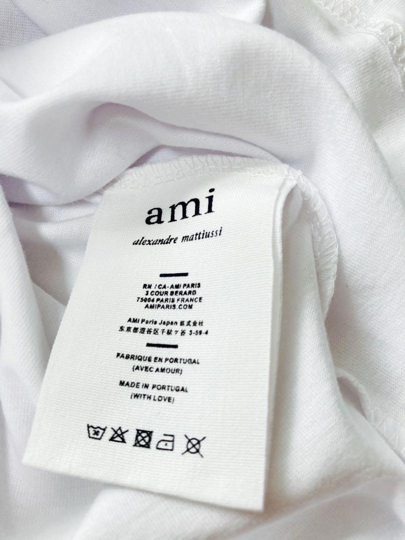 【週末大特価セール】アミパリス AMI 半袖Tシャツ　白×赤　Lサイズ