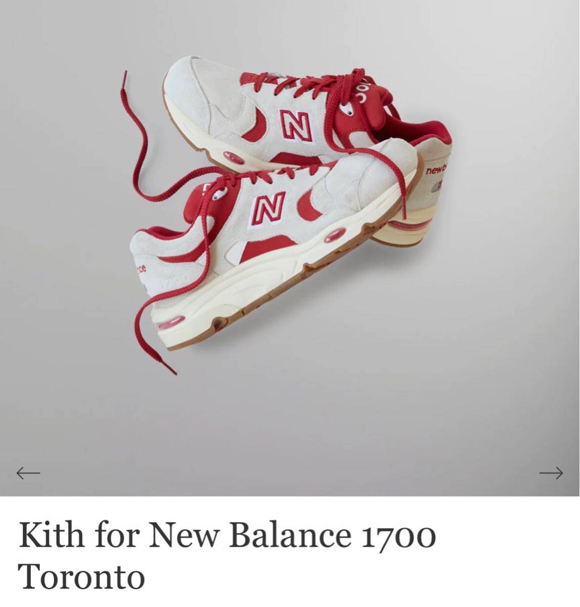 KITH × New Balance 1700 Toronto Marshmallow Red 30.0cm キス ニューバランス 1700 トロント  マシュマロ レッド アイボリー US12 30cm