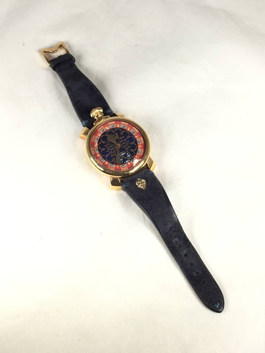 【中古品】GaGa MILANO ガガミラノ マヌアーレ48mm ラスベガス 世界300本限定 5011.LV.02.S 手巻き 稼働品 付属品あり メンズ腕時計_画像6