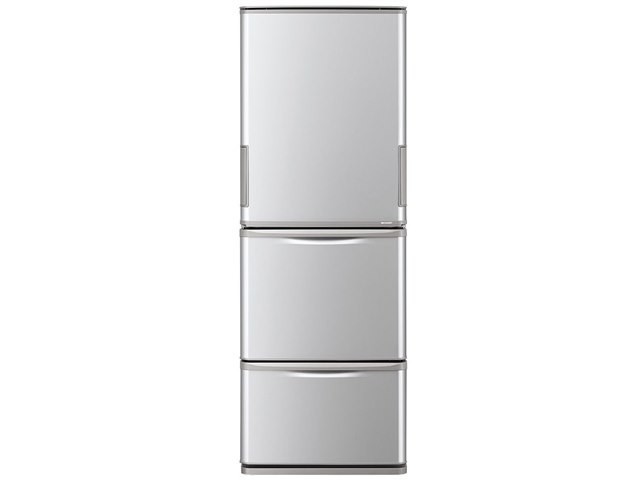 [美品]SHARP シャープ 冷蔵庫 ノンフロン冷凍冷蔵庫 マットシルバー 3ドア 左右開きタイプ 350L SJ-W356J-S 2022年製