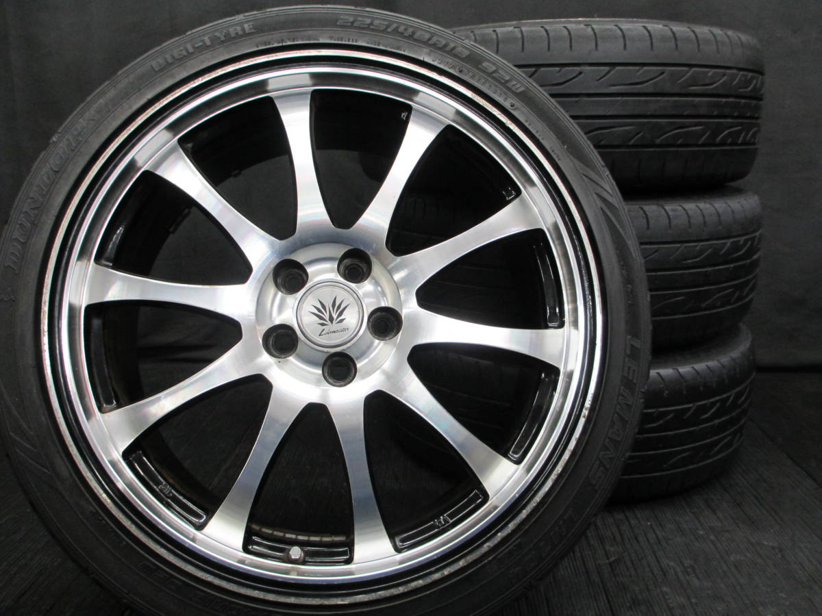 ★極上品!! LEHRMEISTER BARK ZHEN PCD100-5H+国産タイヤ 225/40R18 4本SET!!★プリウス ウィッシュ レガシィ インプレッサ 86 BRZ★_画像1