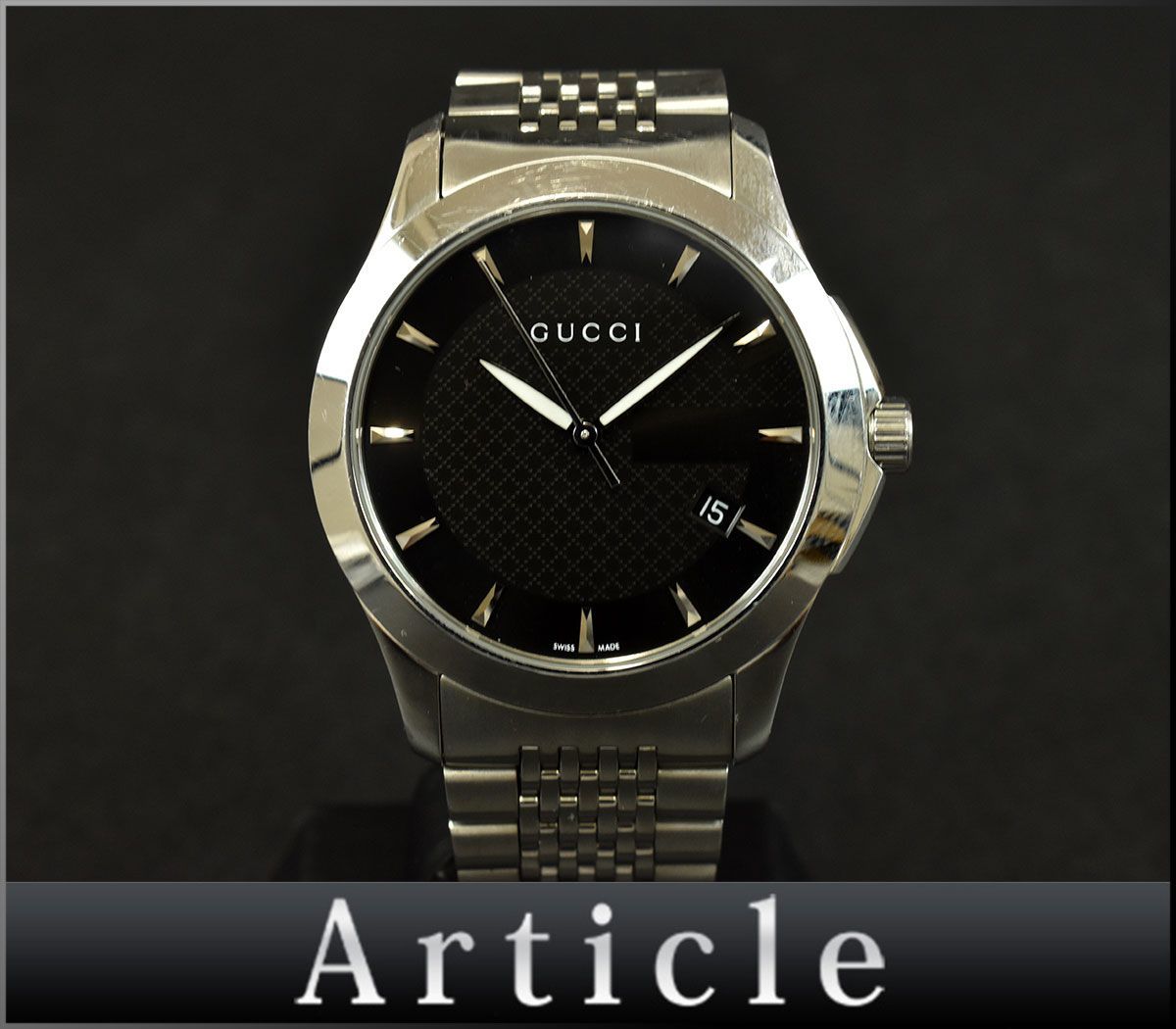 本物の Gタイムレス グッチ GUCCI 153079◇動作確認済 腕時計 D メンズ