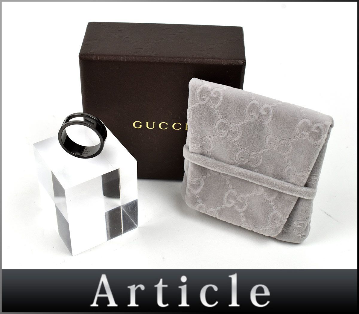 都内で Gリング グッチ GUCCI 158543◇美品 指輪 E 保存袋/ 箱 メンズ