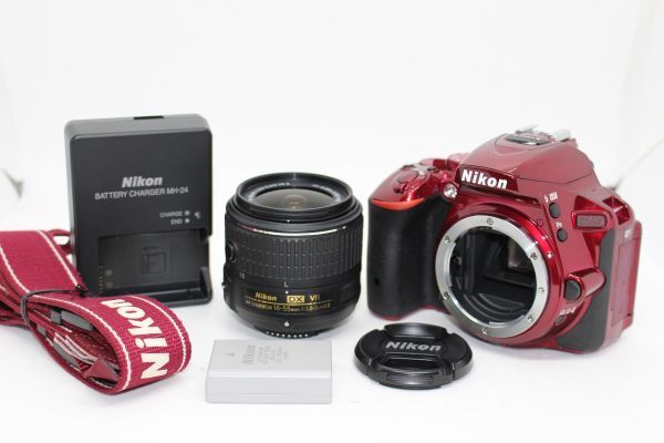 ニコン NIKON D5500 レッド ボディ + AF-S 18-55mm F3.5-5.6 G VR II レンズキット 赤 #Z2707_画像1