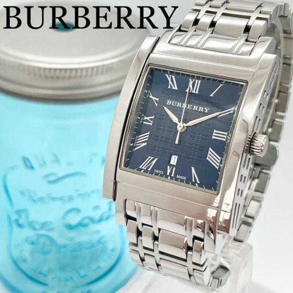 大注目】 3 【美品】BURBERRY バーバリー時計 メンズ腕時計 スクエア