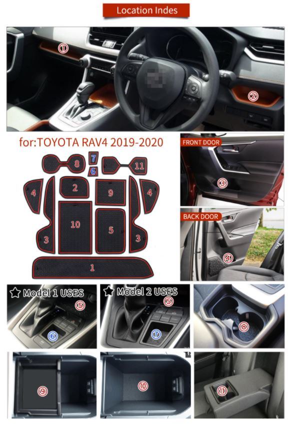 【送料無料、匿名配送】2019~現行 トヨタ 新型 RAV4 5代目 インテリアラバーマット ドアポケット_画像2