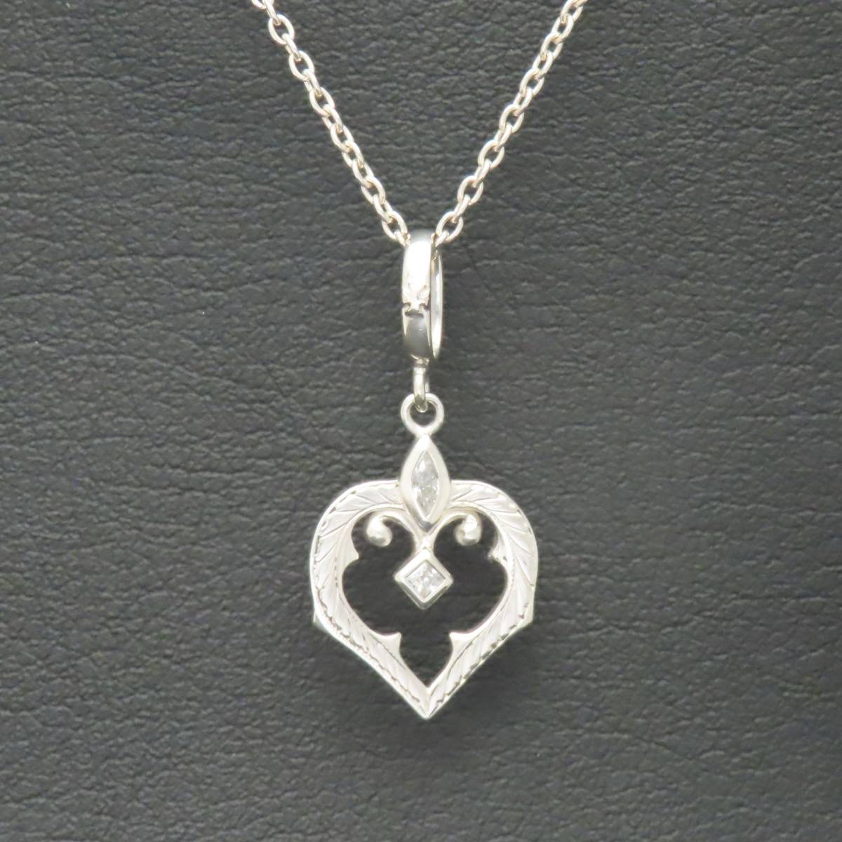 新品同様 美品 Loree Rodkin ローリーロドキン ハート ネックレス シルバー925 SMALL FDL GOTHIC HEART SILVER PENDANT 社外チェーン 2g_画像1