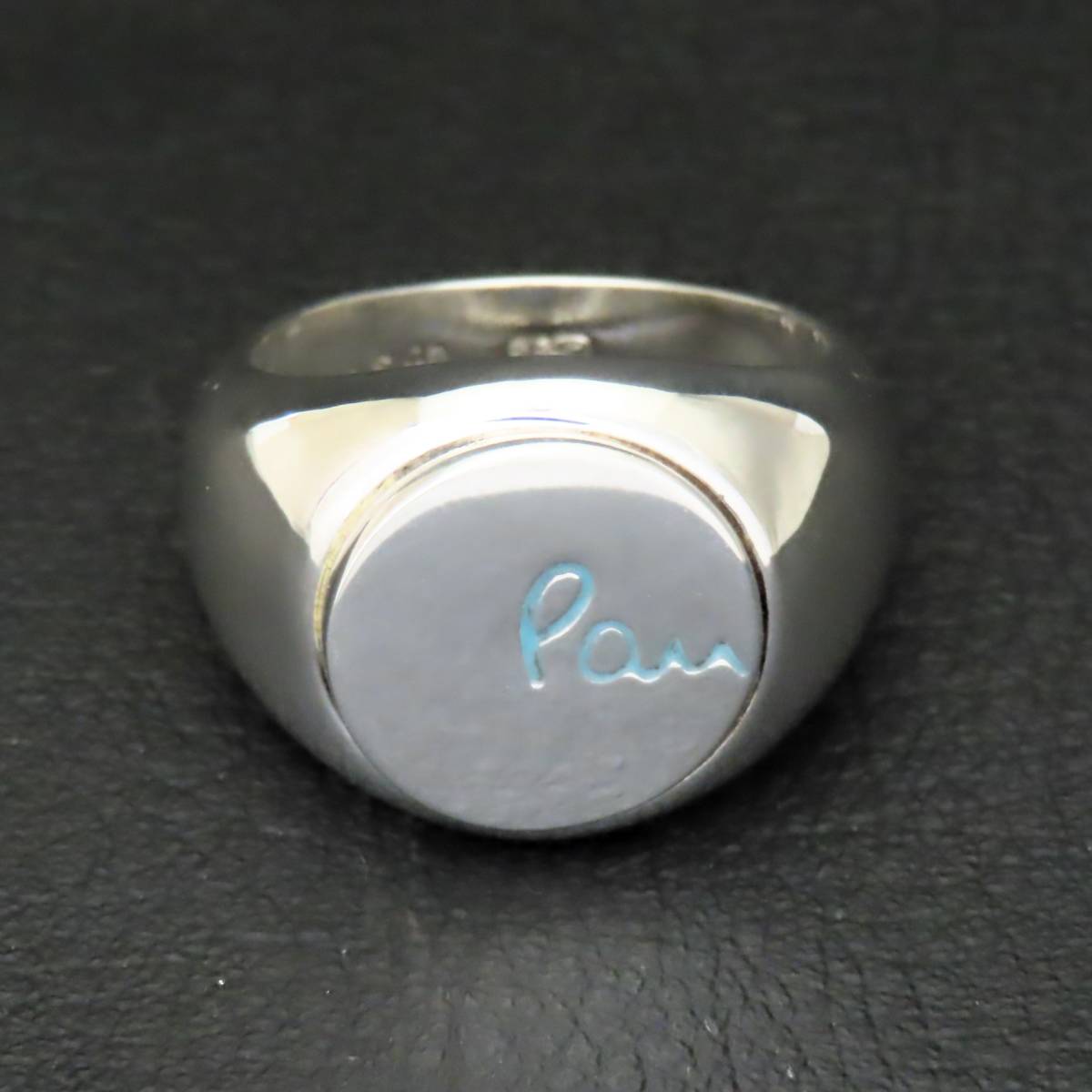 新品同様 美品 Paul Smith ポールスミス 丸型印台 リング 指輪 メンズ シルバー925 20号 14.4g_画像3