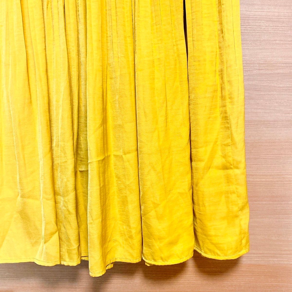 ロングスカート スカート 黄色 イエロー ギャザー ゴム レディース フレアスカート プリーツスカート 可愛い ボトムス M
