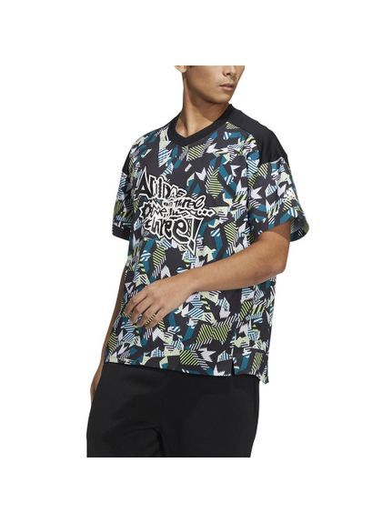 新品未使用タグ付き アディダス adidas 半袖Tシャツ 機能性Tシャツ トレーニングウエア スポーツウエア 総柄グラフィック GRAPHERS ROCK[M]_画像2