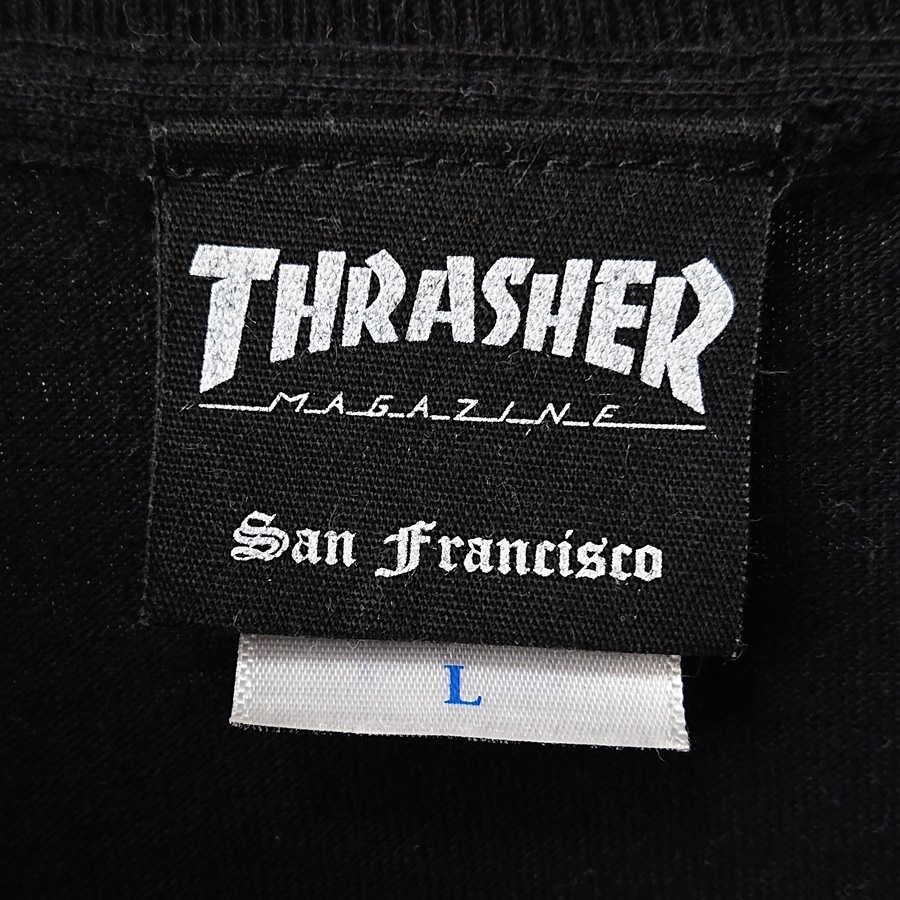 THRASHER スラッシャー ロゴプリント Tシャツ ローズ バラ ブラック 黒 sizeL 美品_画像7