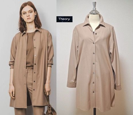 ●美品！Theory【セオリー】シャツブラウス(Light Saxony 2/Belted Tunic SH)(*^_^*)定価36,000円+税 MADE IN JAPAN(日本製)_定価36,000円+税 MADE IN JAPAN(日本製)