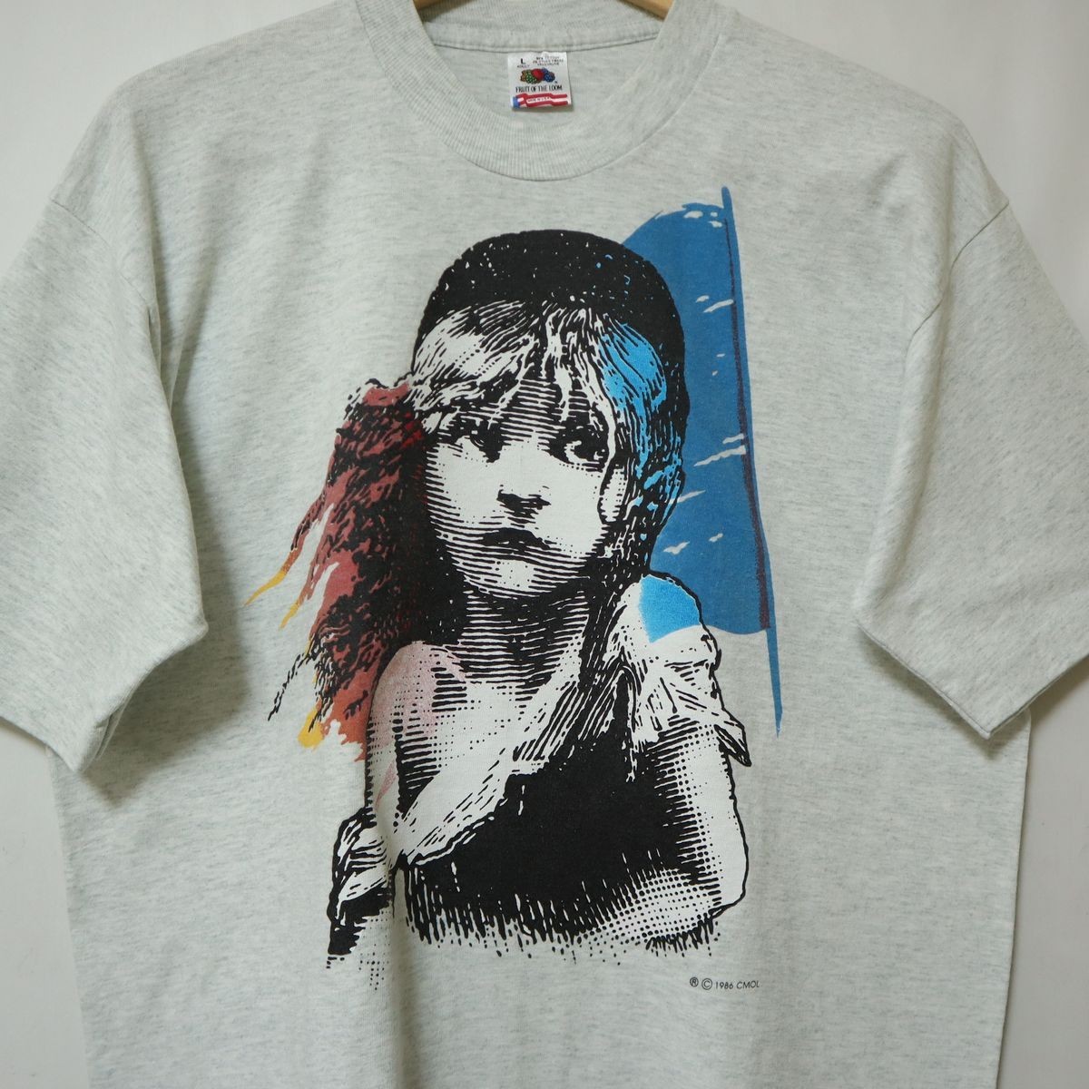 デッドストック 1wash 1986年 USA製 Les Miserables レ・ミゼラブル 80s ビンテージ 半袖 Tシャツ US- L // Supreme シュプリーム 元ネタ