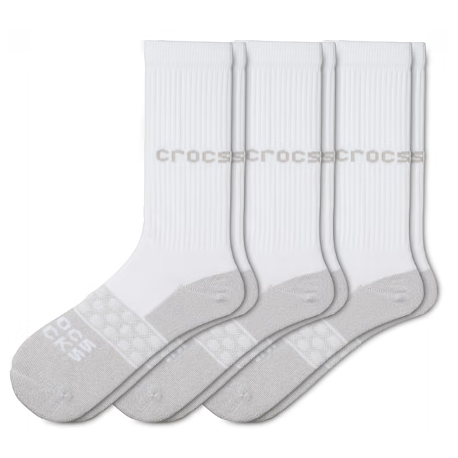 送料込み★サイズ17.5～20cm★3足セット★クロックス　ソックス　CROCS SOCKS★キッズMサイズ★207797-100-M★正規(guī)品★2745 スポーツ 白色