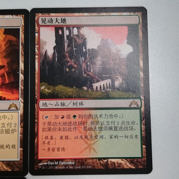 sB412o [まとめ] MTG ギルド門侵犯 GTC 土地 R レア 神無き祭殿 聖なる鋳造所 踏み鳴らされる地 湿った墓 繁殖池 計5枚 中国語版_画像5