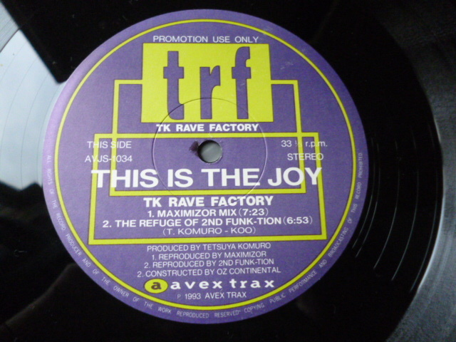 TRF / This Is The Joy レア 国内プロモ見本盤 12 アッパーRAVEサウンド　試聴_画像2