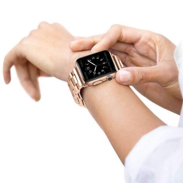 Apple Watch バンド 41mm 40mｍ 38mm アップルウォッチ ベルト 41ミリ 40ミリ 38ミリ 金属 ステンレス 時計 バンド ローズゴールド 人気_画像5