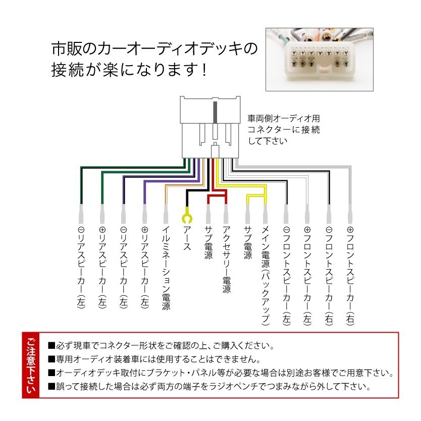 HA11S/HC11V アルト/アルトワークス オーディオハーネス カーオーディオ配線 12PIN 12ピン コネクター スズキ ah05の画像2