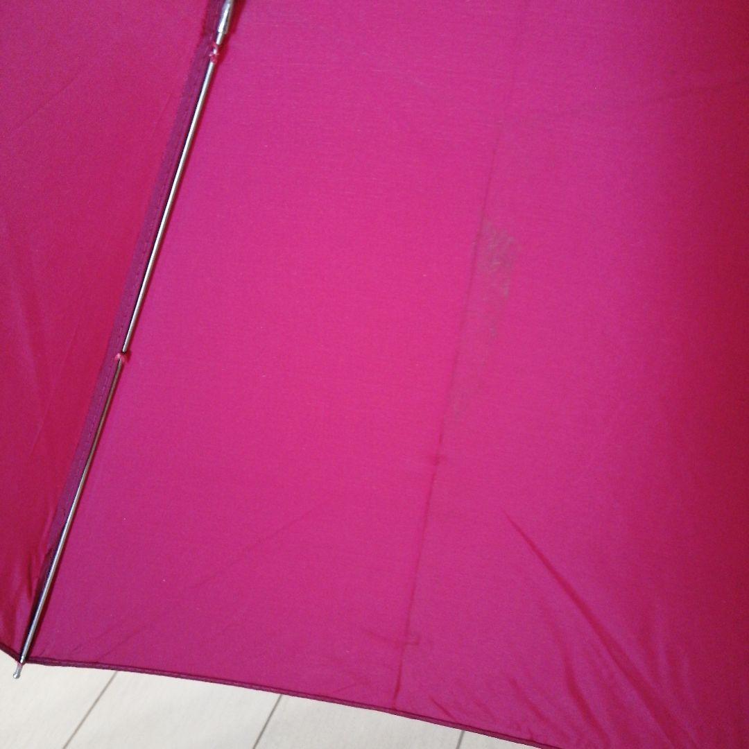 (汚れあり)　折り畳み雨傘　えんじ色　２段階伸縮　携帯用雨傘　臙脂色