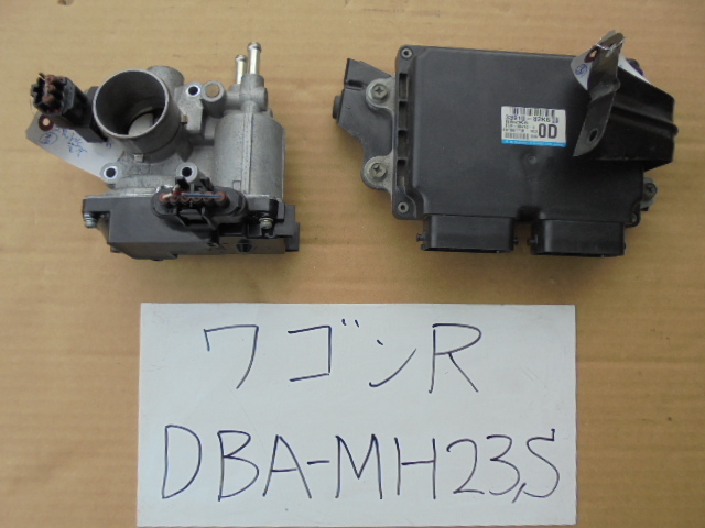 ワゴンR 21年DBA-MH23S スロットルボディ 85K1 9724 0089 エンジンコンピュータ 33910-82K60 ターボなし車の画像1