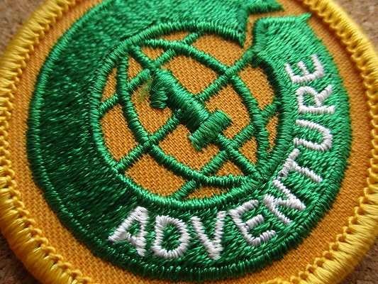 00s ボーイスカウト ADVENTURE 1 アドベンチャー ビンテージ刺繍ワッペン/ ガールスカウト グッズ カスタム パッチBOY SCOUTアメリカ_画像2