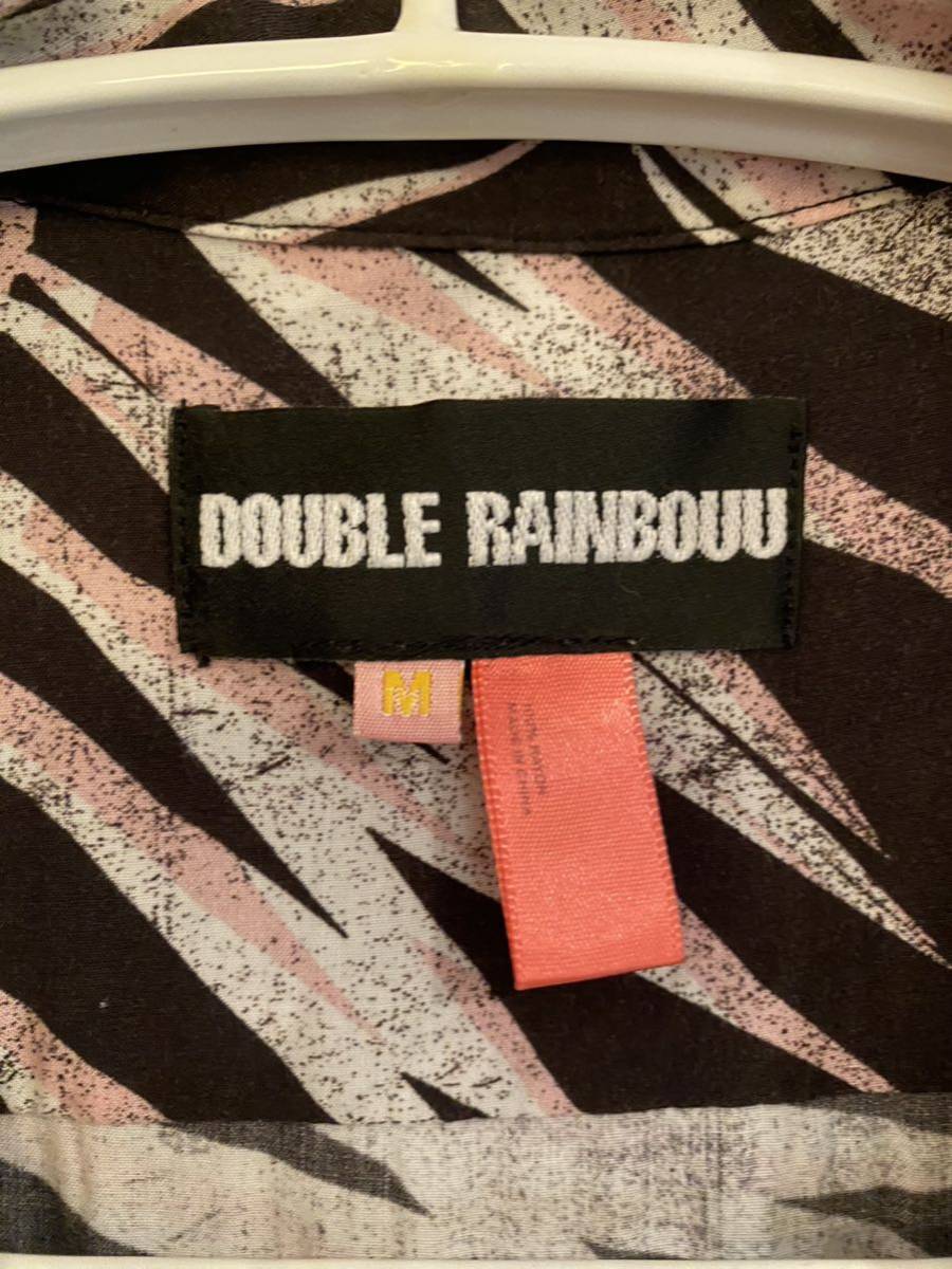 Double Rainbouu アロハシャツ ハワイアンシャツ 開襟 ブラック オープンカラー 半袖 シャツ レーヨン ② 