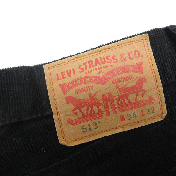 y■リーバイス/LEVI’S 513 ブーツカット コーデュロイパンツ■黒【W34 L32】MENS/77【中古】_画像4