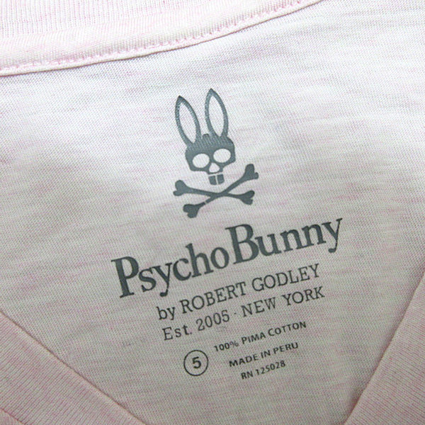 z# носорог koba колено /Psycho Bunny V шея футболка [5] розовый /men\'s/27[ б/у ]#