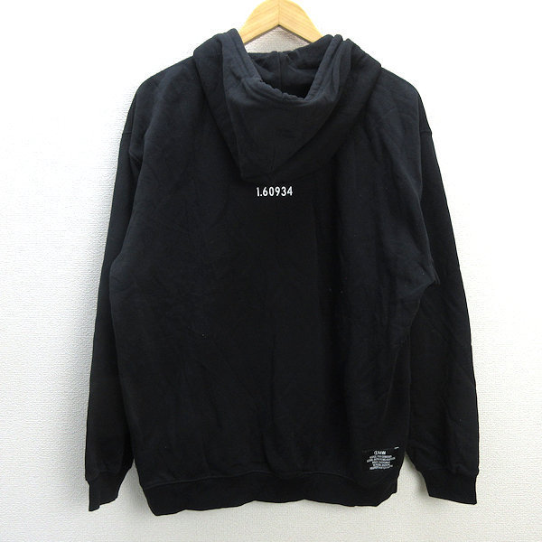 s■ジーユー/GU×SOPH. 1MW BY SOPH. ロゴプリント スウェットパーカー【L】黒/MENS/125【中古】_画像3