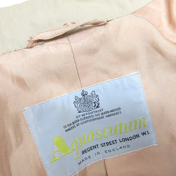 k■90sレトロ■アクアスキュータム/Aquascutum トレンチコート/ベージュ/LADIES■33【中古】_画像2