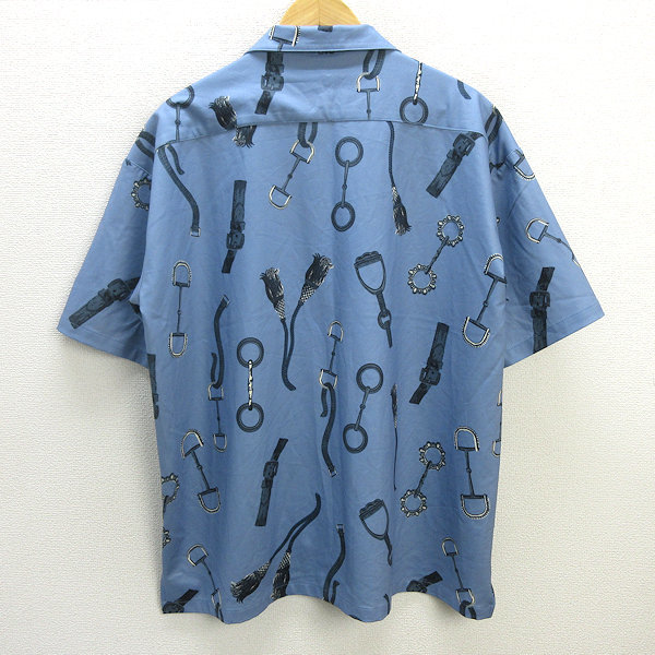 z■アーバンリサーチ/URBAN RESEARCH SENSEOFPLACE 半袖柄シャツ【M】水色/men's/99【中古】■_画像3