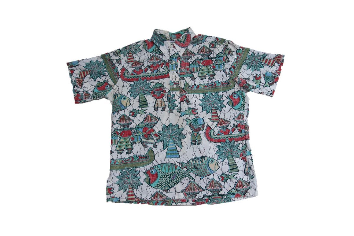 男性に人気！ 80s 90s L Aloha 半袖コットンハワイアンシャツ Shirts