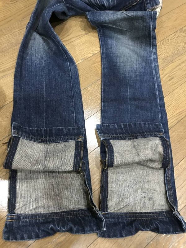 * RICO Rico 06-6C-1103 кромка обе боковой Zip Denim брюки темно синий сделано в Японии SS BJBJ.B