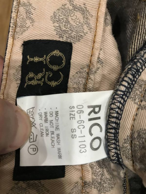 * RICO Rico 06-6C-1103 кромка обе боковой Zip Denim брюки темно синий сделано в Японии SS BJBJ.B